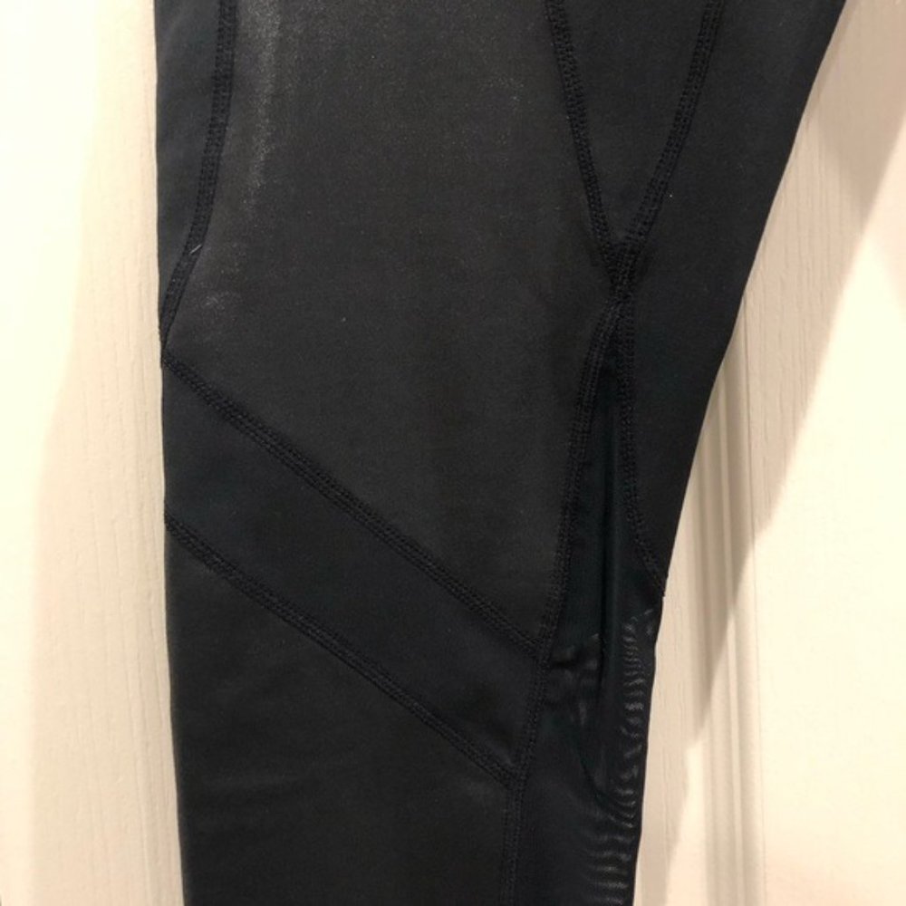 Zella Lived In Panel Coated Leggings Black Mesh Large - Picture 10 of 16